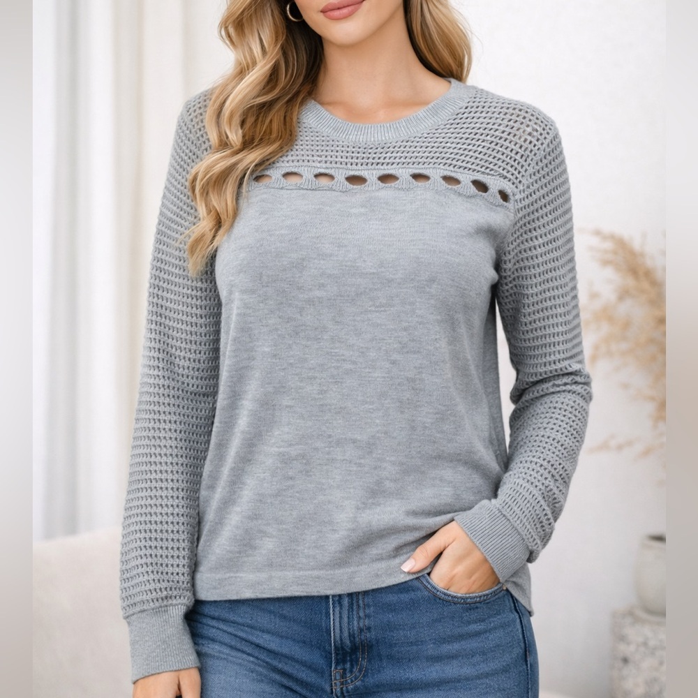 One Grey Day Superfine Merino Wool Grey Sweater